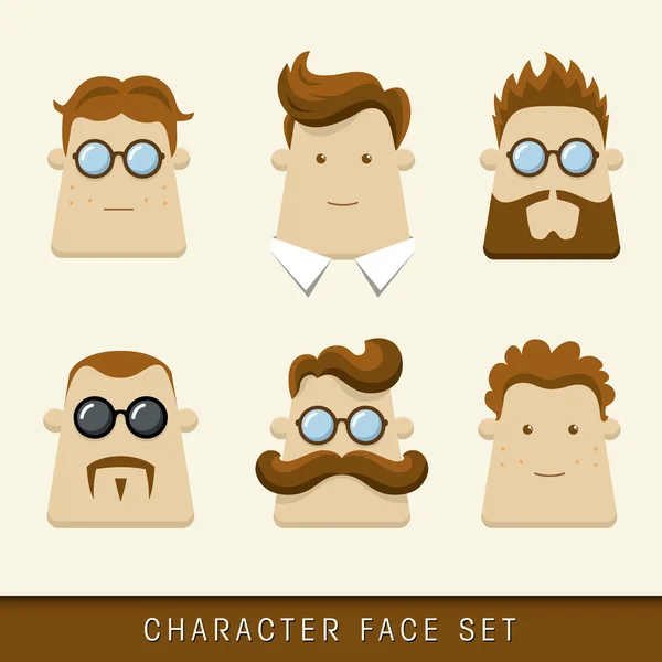 Men character icons — Stock Vector