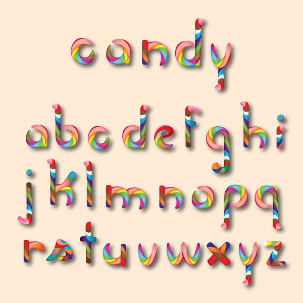 Candy alphabet — Stock Vector