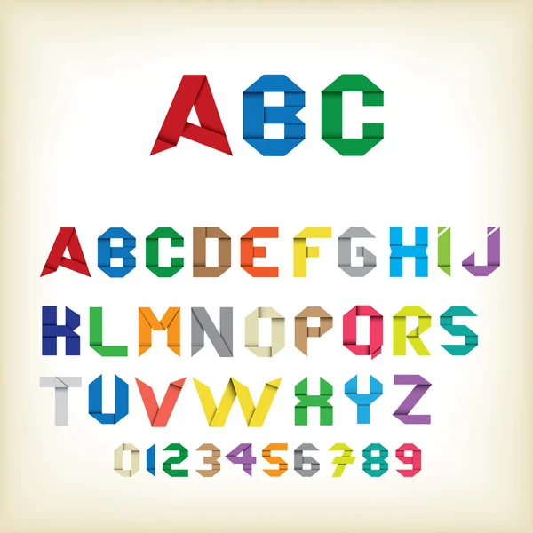 renkli origami alphabe