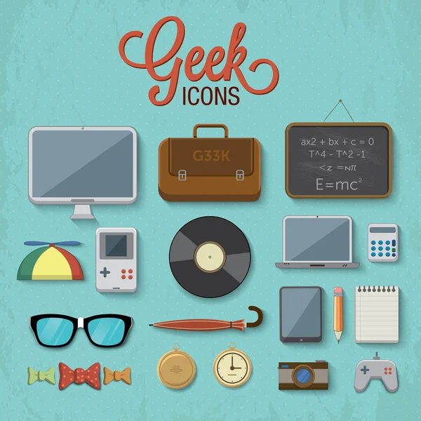 Icone geek — Vettoriale Stock