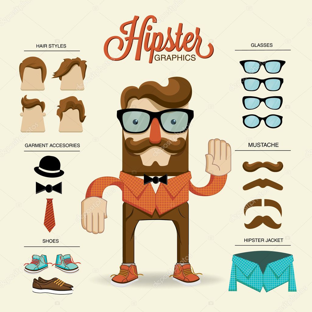 Hipster character,