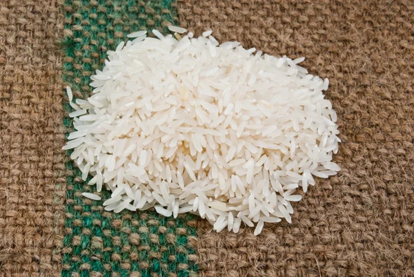 Rice on sackcloth — Stock Photo, Image