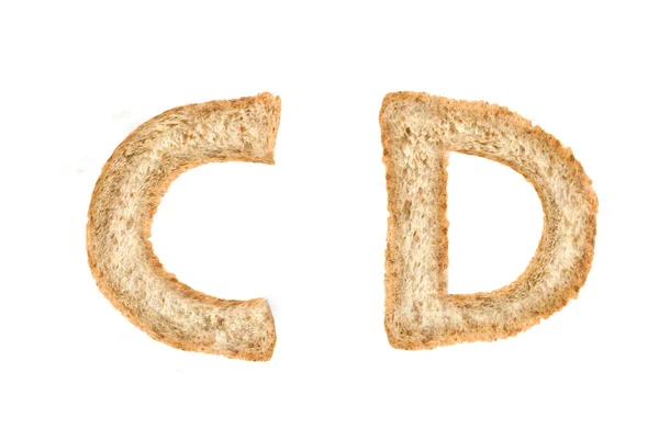 Alfabet tosty na c-d — Zdjęcie stockowe