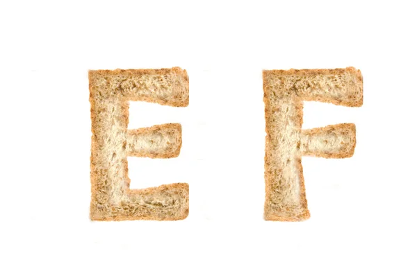 Alfabet tosty na ef — Zdjęcie stockowe