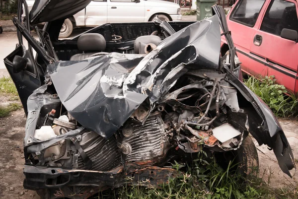 Total car crash smash accident — Stock Photo, Image