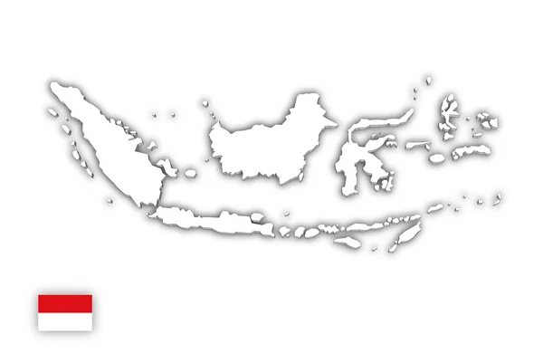 インドネシアの白い地図 — ストック写真