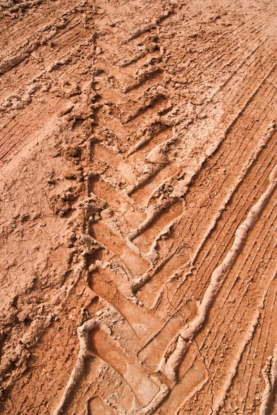 Rastros de barro y neumáticos — Foto de Stock