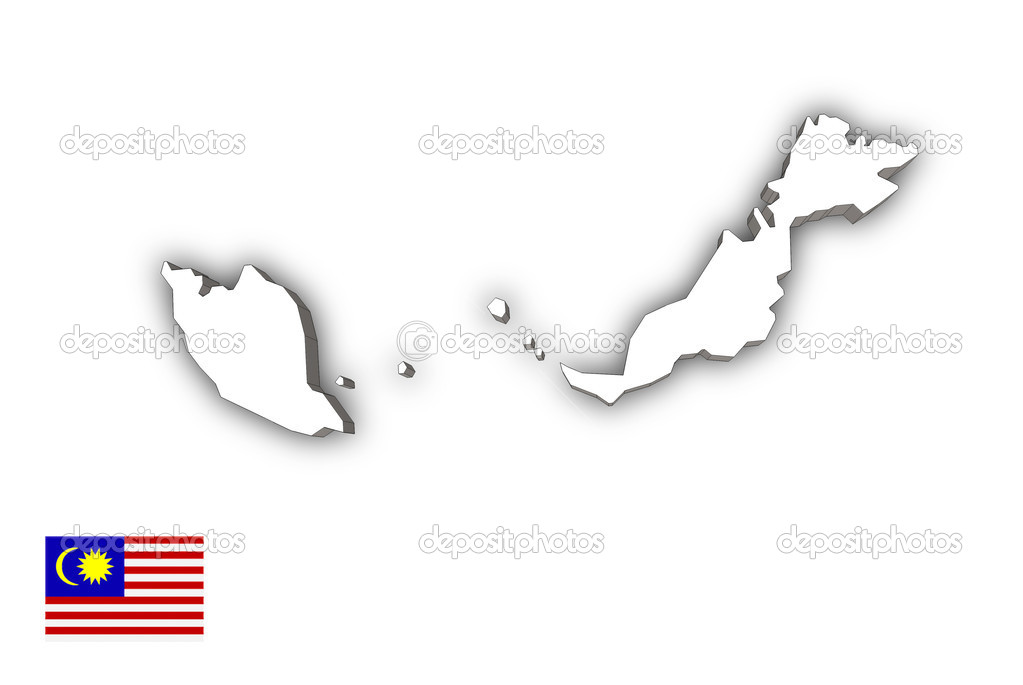 Malaysia map white