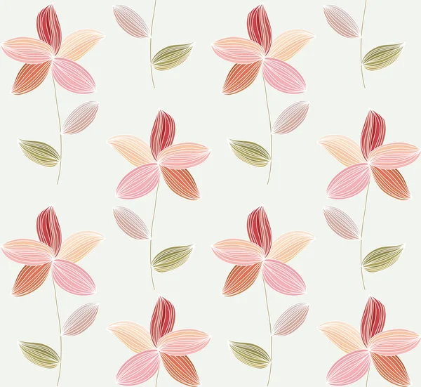 Flores abstractas pétalos sobre un fondo blanco — Vector de stock