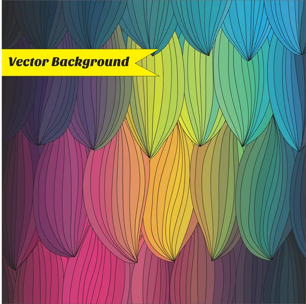 Sfondo astratto colorato con un disegno contorno nero. i colori dell'arcobaleno . — Vettoriale Stock