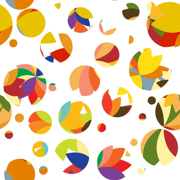 Sömlös färg och ljusa mönster av cirklar och prickar. sommar färger — Stock vektor
