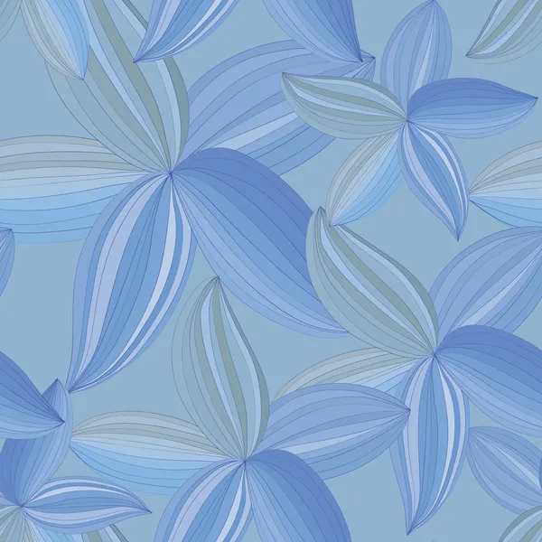 Flores abstractas pétalos sobre un fondo azul. — Vector de stock