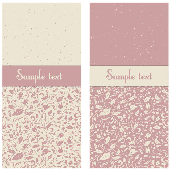 виньетка для текста или открытки в розовом и бежевом цветах с цветочным орнаментом.