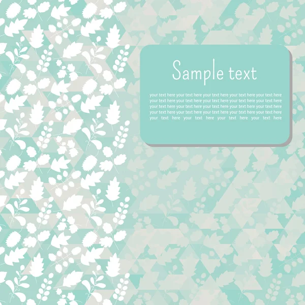 Texture abstraite avec un circuit floral Contour stroke turquoise fond — Image vectorielle