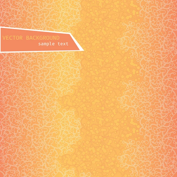 Абстрактный оранжевый фон с ветками и контурным штрихом — стоковый вектор