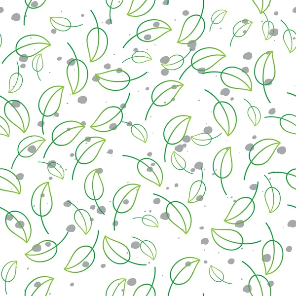 Weißer Hintergrund mit grünen Blättern — Stockvektor