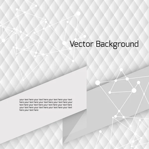 Üçgenler ve metin için yer ile beyaz geometrik desen — Stok Vektör