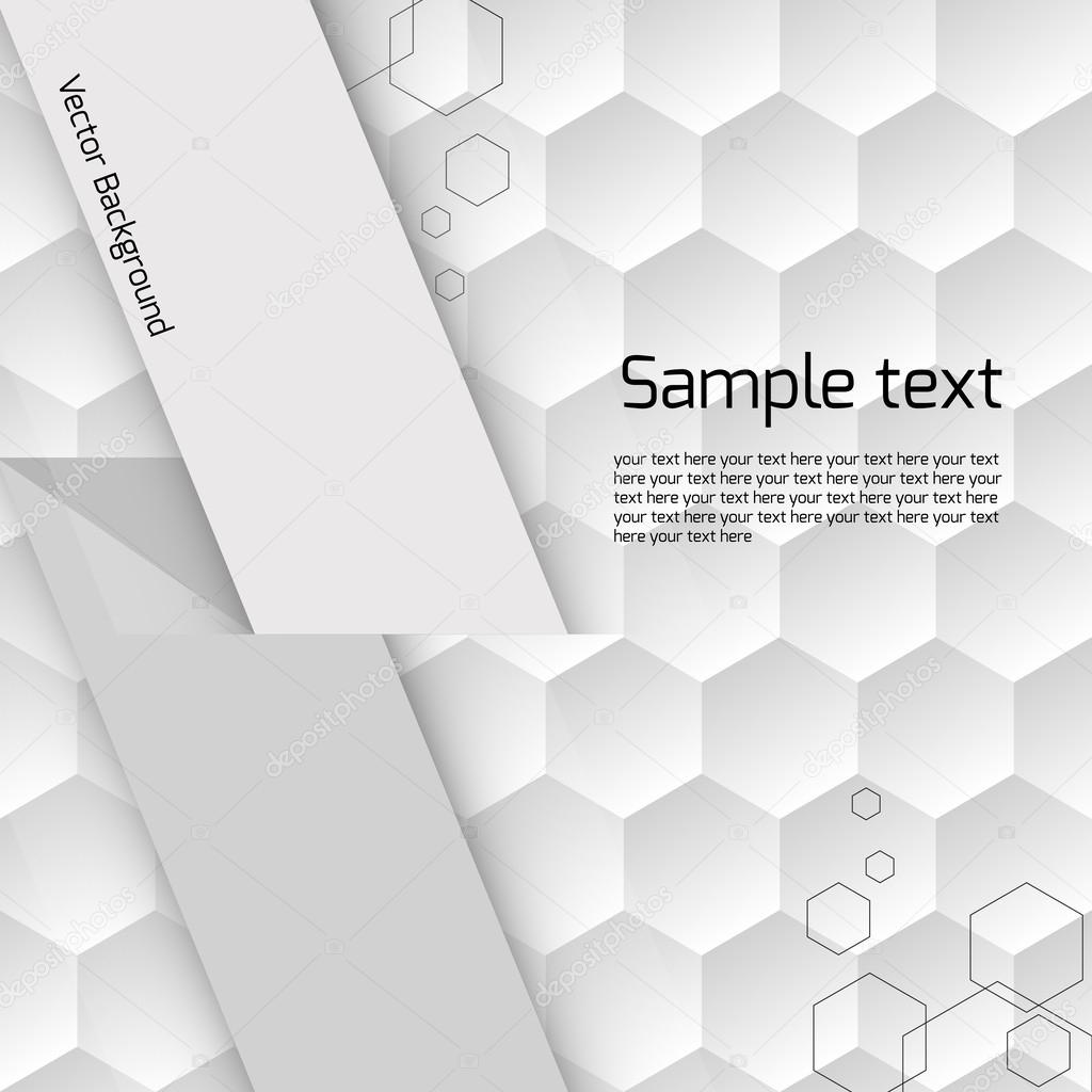 White geometric background with hexagons and place for text