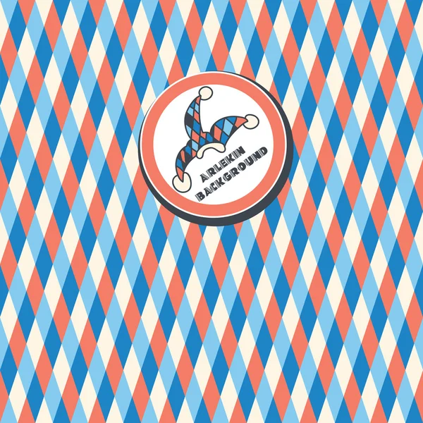 Naadloze patroon van wit, donker blauw, rood driehoeken op een witte achtergrond. kortere weg met de clown hoed — Stockvector