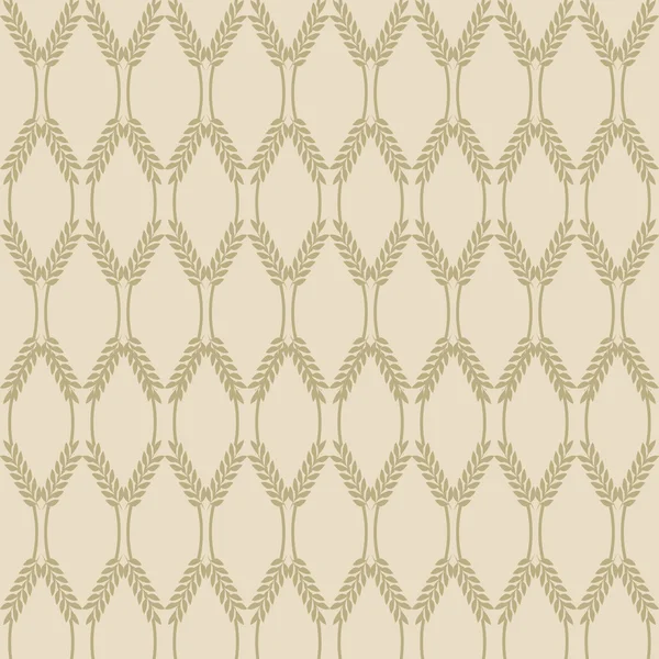 Adorno de la cultura vegetal. Espiguillas. espiga de trigo. Color retro beige. Uso como fondo de pantalla, fondo sin costuras — Vector de stock