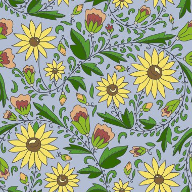 çiçek, ayçiçeği, yaprakları, tomurcukları.