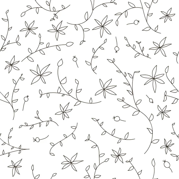 Blume monochrom nahtlose Textur — Stockvektor