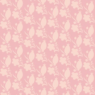 pembe dokulu ve berry ve çiçek siluet