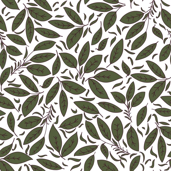Textura floral con hojas verdes — Vector de stock