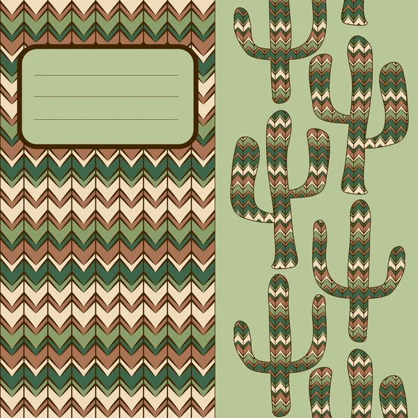 Fondo con cactus — Vector de stock