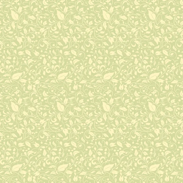 Ornement floral jaune et vert pâle — Image vectorielle