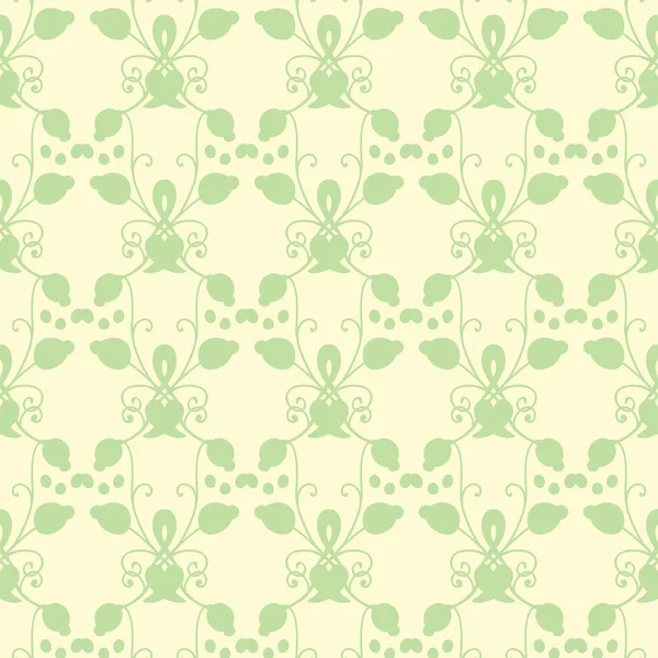 Adorno floral neutro. verde fresco — Vector de stock