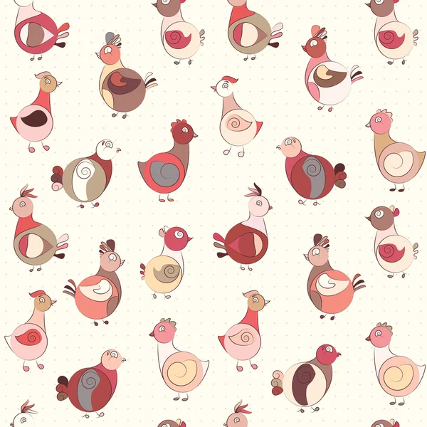 Abstract turkey bird, chicken and pigeon — Stock Vector