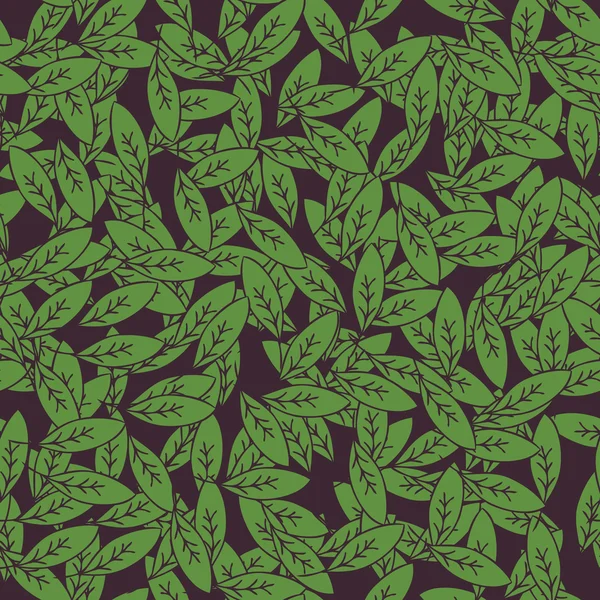 Textura floral con hojas verdes — Vector de stock