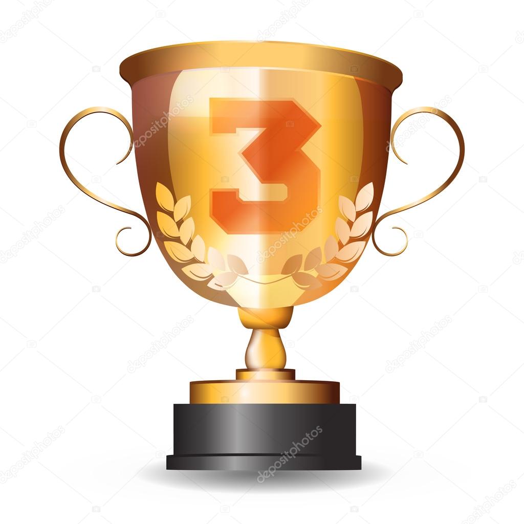 Tercer lugar copa de bronce Imagen Vectorial de © Little_cuckoo
