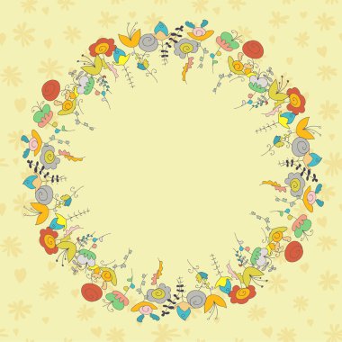 çiçekli bej kartı