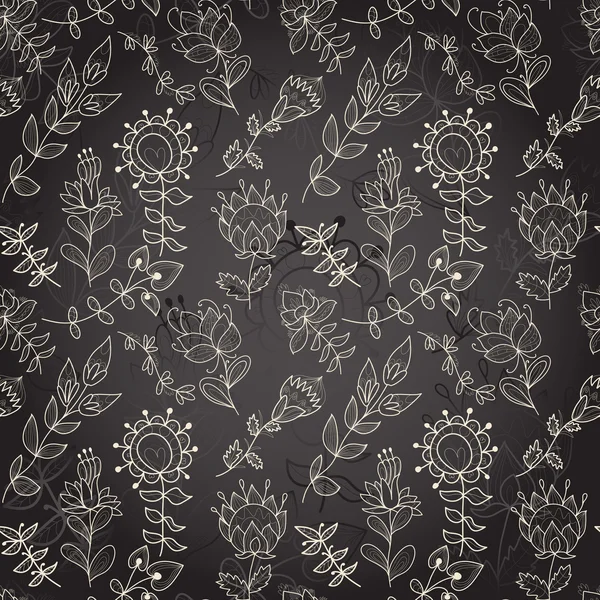 Textura oscura sin costuras con flor — Archivo Imágenes Vectoriales