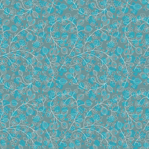 Enfeite floral turquesa — Vetor de Stock