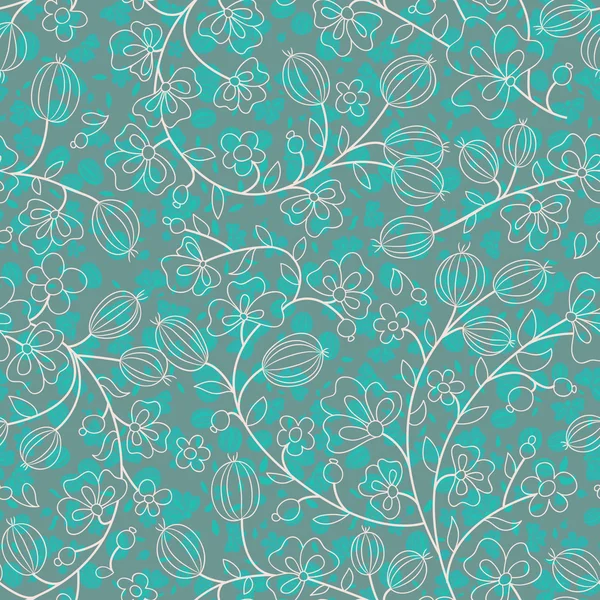 Turquoise floral ornament — Stock Vector