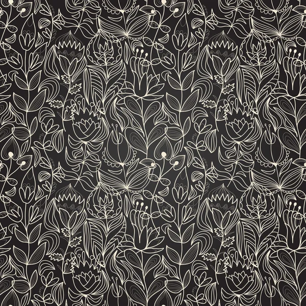 Nahtlose dunkle Textur mit Blume — Stockvektor