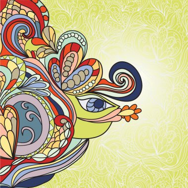 ręcznie rysowane wzór fal i ryb