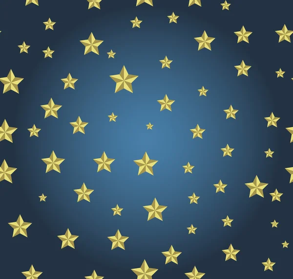 Fundo azul com estrelas douradas — Vetor de Stock