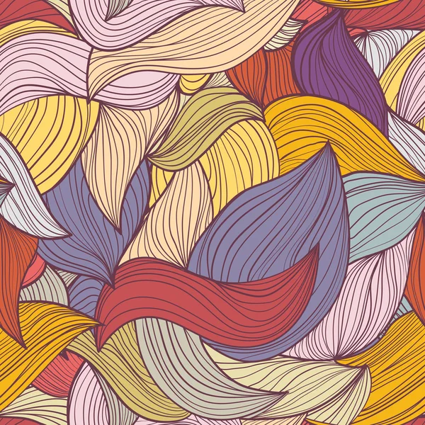 Varrat nélküli absztrakt kézzel rajzolt hullámok minta — Stock Vector