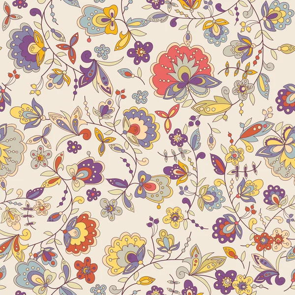 Motif floral sans couture coloré — Image vectorielle