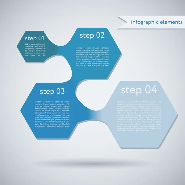 Zeshoek geometrische vorm infographic — Stockvector