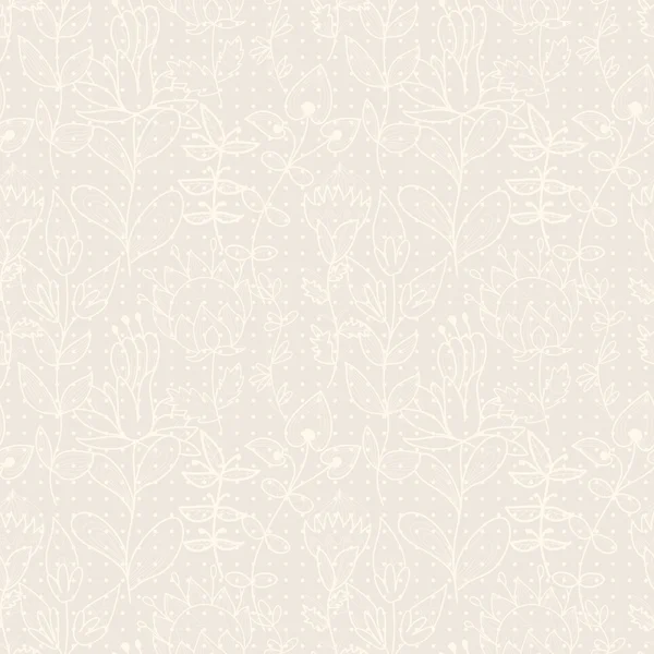 Beige achtergrond met silhouetten van planten — Stockvector