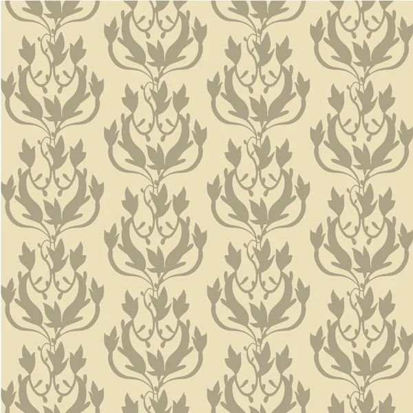Beige floral wallpaper — Stock Vector