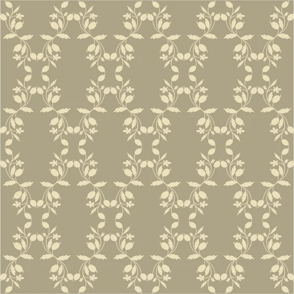 Beige floral wallpaper — Stock Vector