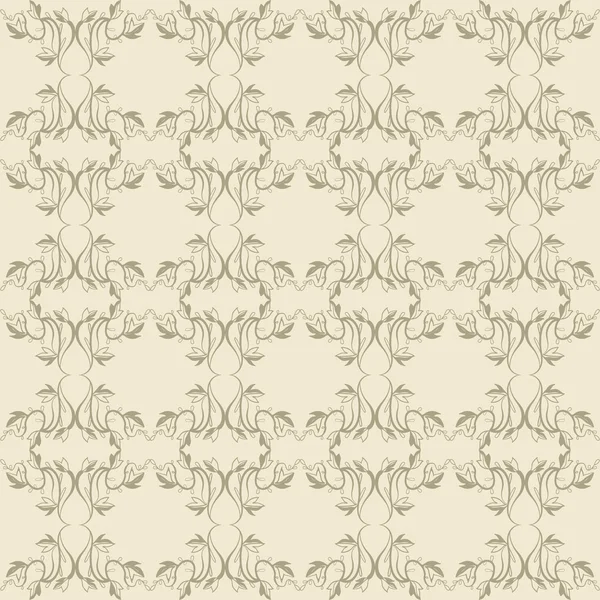 Beige bloemen behang — Stockvector