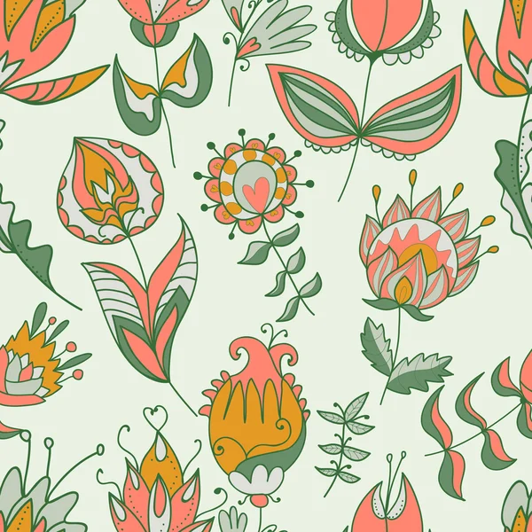 Textura sin costuras con flores — Vector de stock