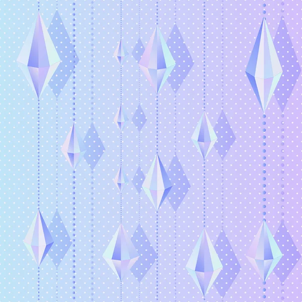 Cristal bleu lilas fête guirlande — Image vectorielle